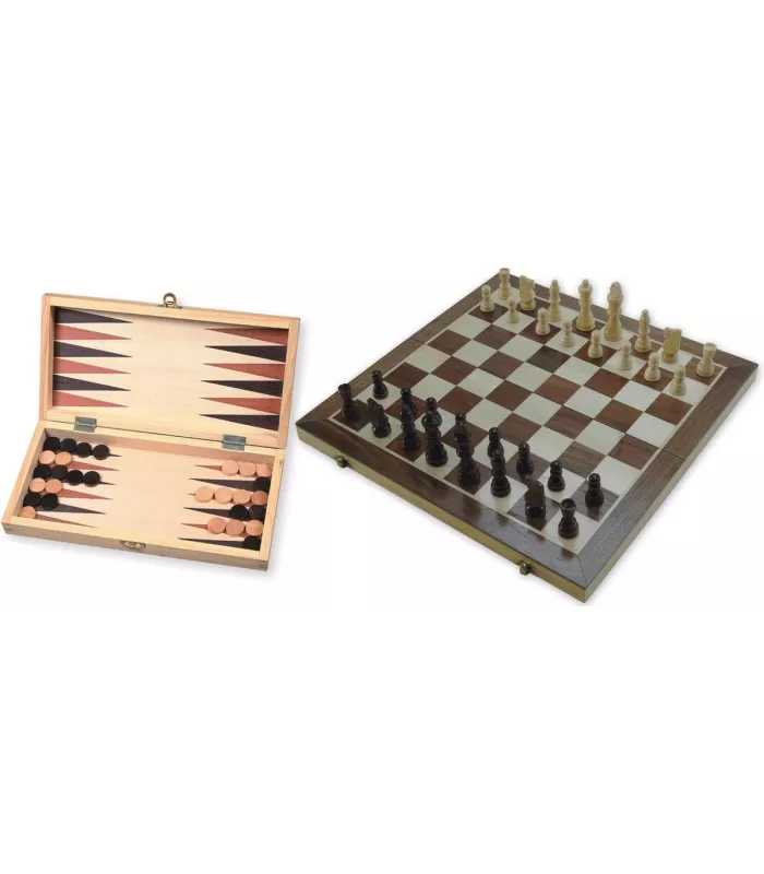 Coffret d'échecs, de dames et de backgammon