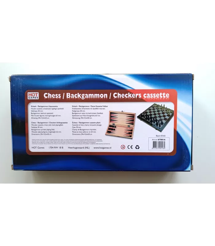 Coffret d'échecs, de dames et de backgammon