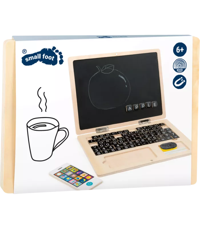 Ordinateur portable en bois avec tableau aimanté