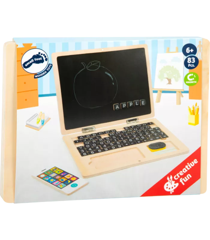 Ordinateur portable en bois avec tableau aimanté