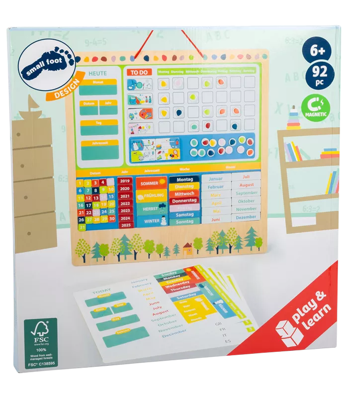 Calendrier éducatif, magnétique "Educate"  ( Multilingues )