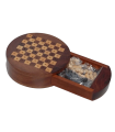 Mini échecs ronds avec tiroir
