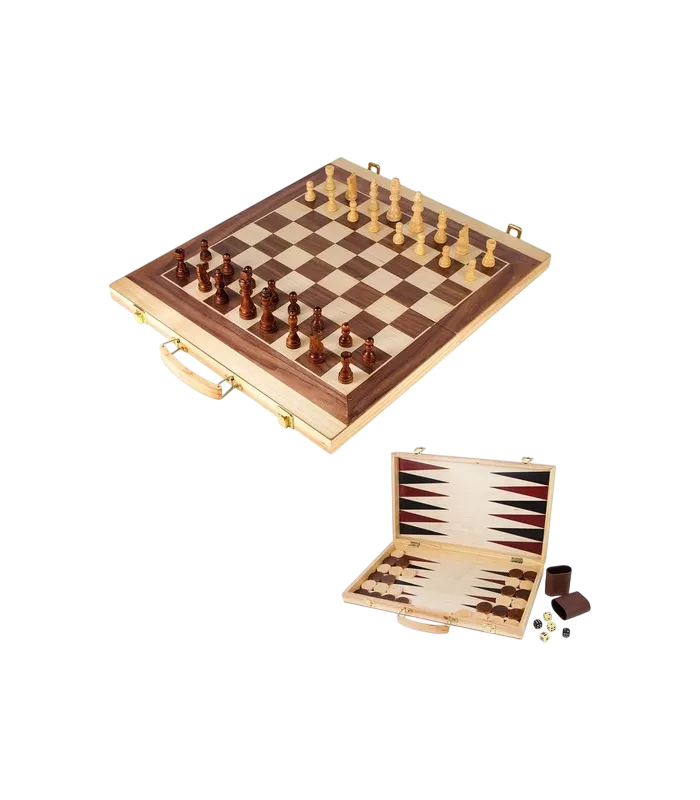Coffret de jeux : Échecs , dames et backgammon