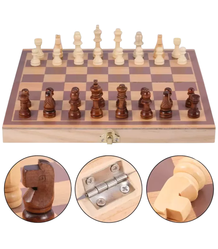 Jeu d’échecs pliable de 28,7 cm x 28,7 cm