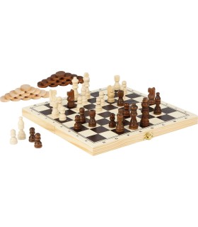 Jeux classiques 3 en 1 dans un coffret en bois