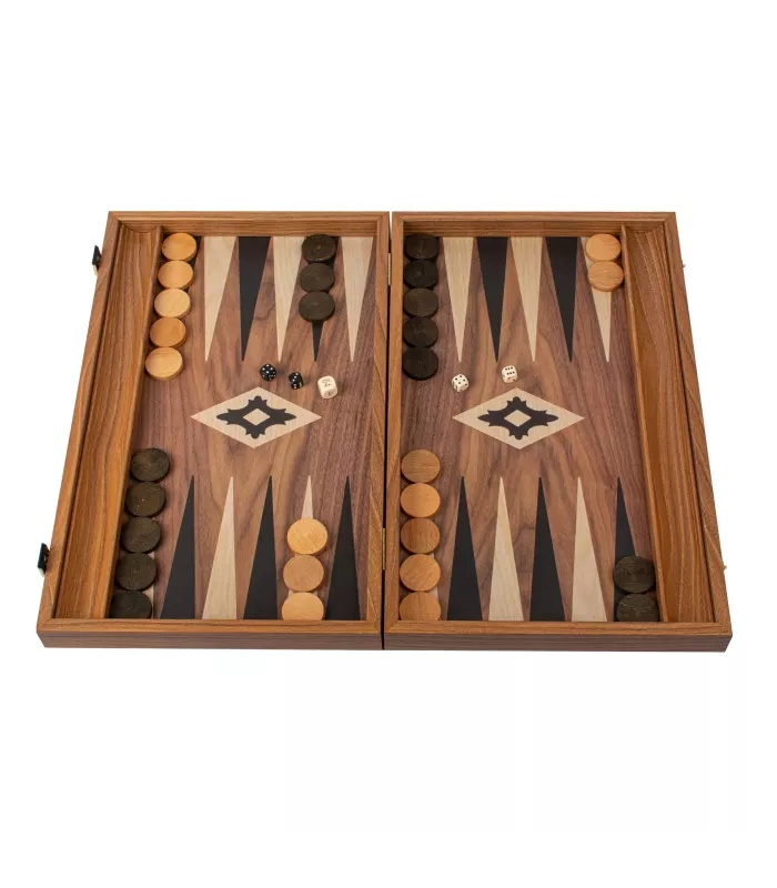 Backgammon en bois de réplique de noyer