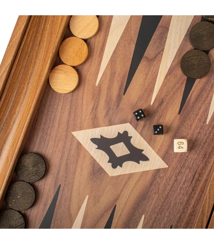 Backgammon en bois de réplique de noyer