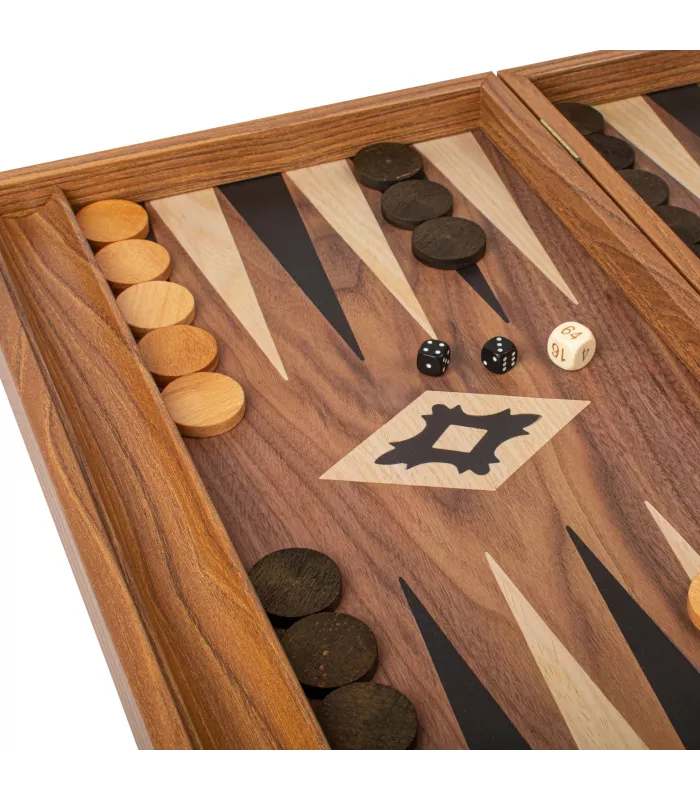 Backgammon en bois de réplique de noyer