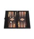 Backgammon en bois wengé avec supports latéraux
