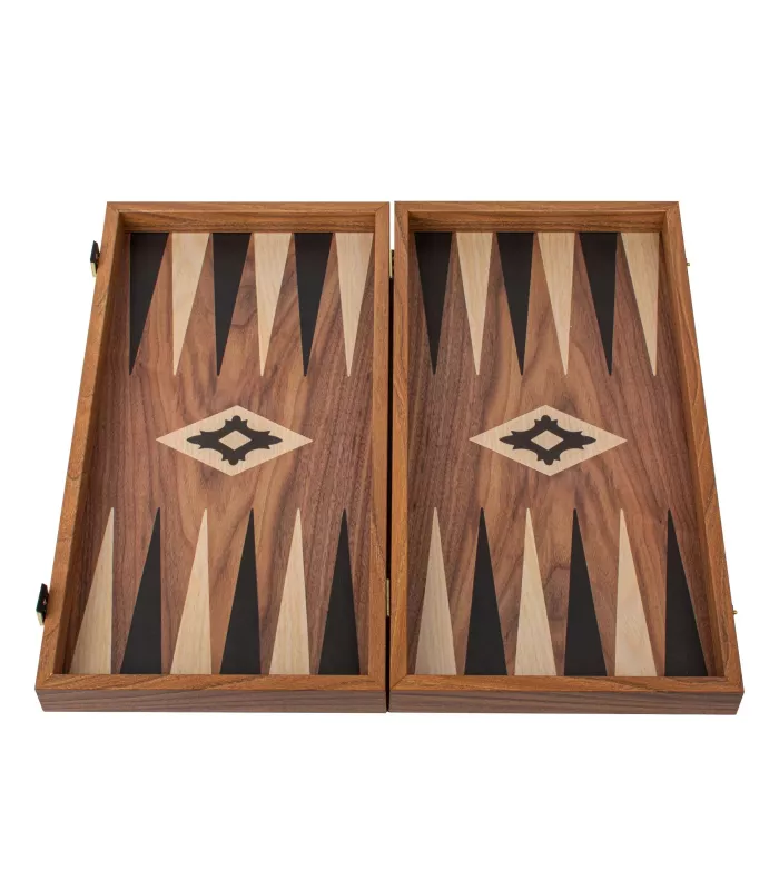 Backgammon en bois de réplique de noyer /  Medium