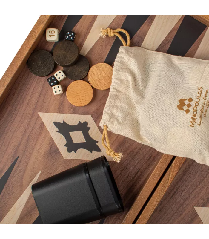 Backgammon en bois de réplique de noyer /  Medium
