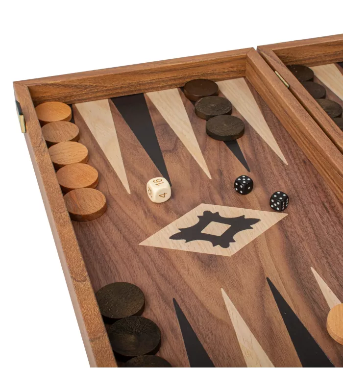 Backgammon en bois de réplique de noyer /  Medium