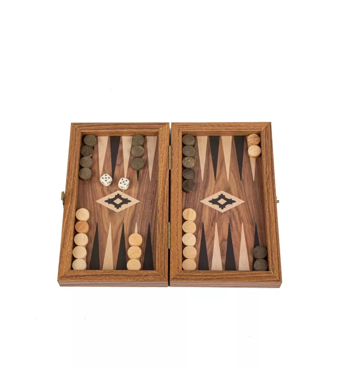 Backgammon en bois de réplique de noyer /  Medium