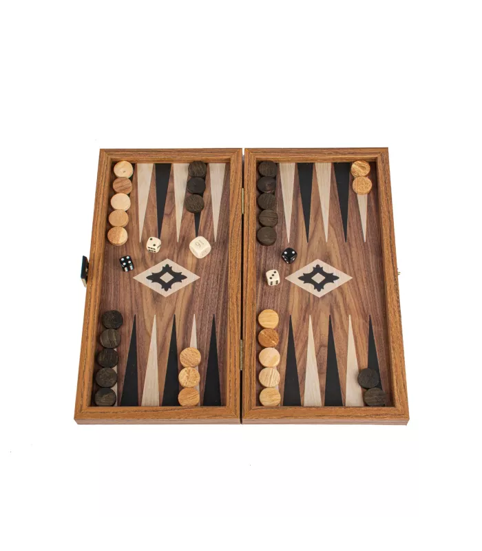 Backgammon en bois de réplique de noyer /  Medium