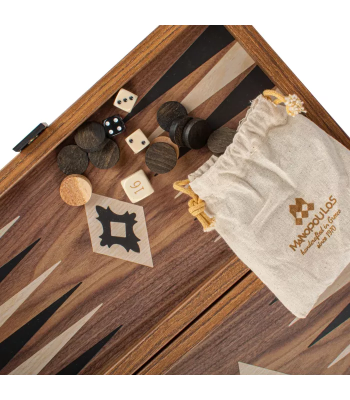 Backgammon en bois de réplique de noyer /  Medium