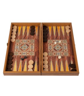 Backgammon en bois de réplique de wengé / Grand