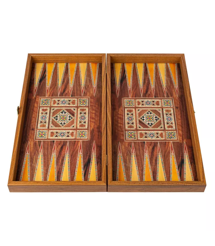 Backgammon en bois de réplique de wengé / Grand