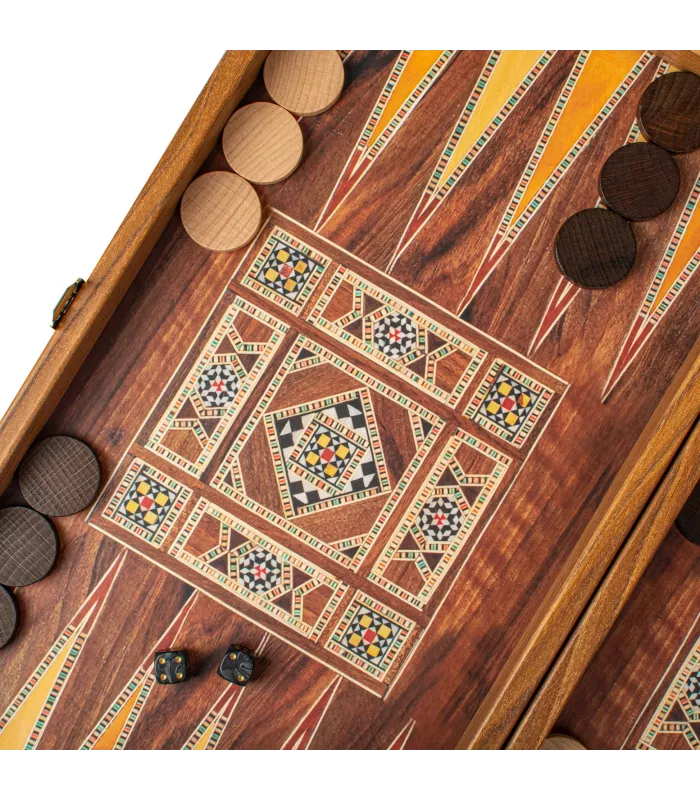 Backgammon en bois de réplique de wengé / Grand