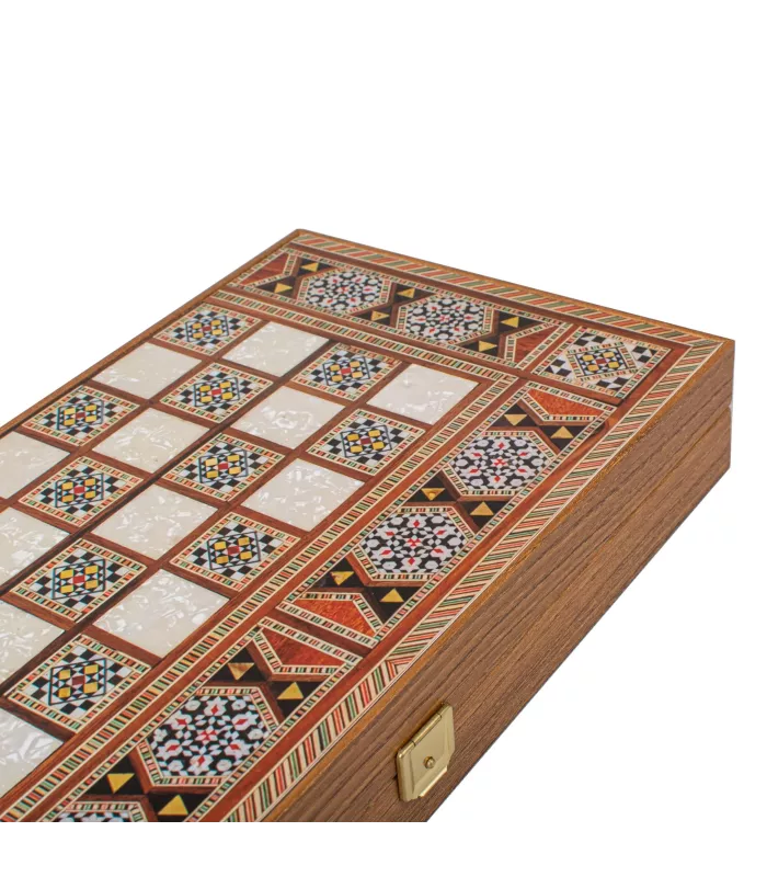 Backgammon en bois de réplique de wengé / Grand