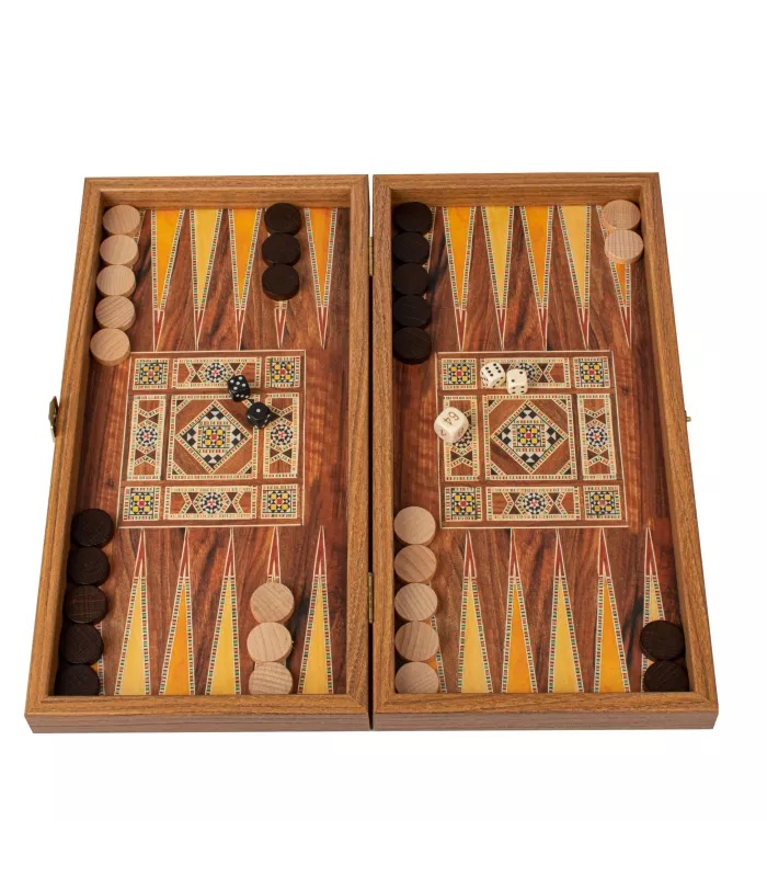 Backgammon en bois de réplique de wengé / Medium