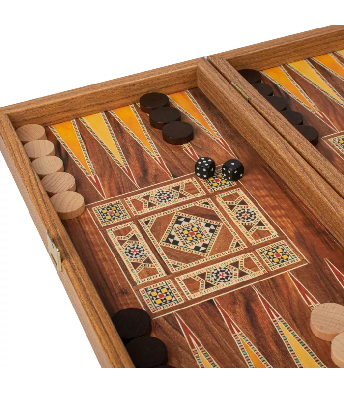Backgammon en bois de réplique de wengé / Medium