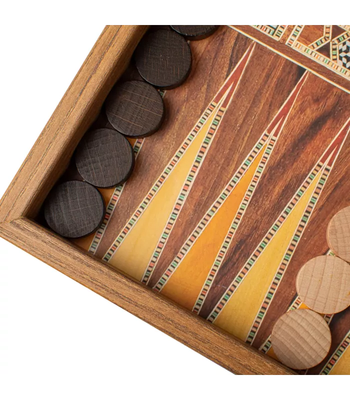 Backgammon en bois de réplique de wengé / Medium