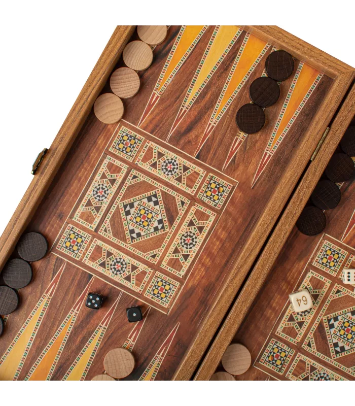 Backgammon en bois de réplique de wengé / Medium