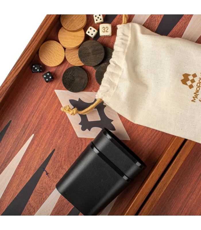 Backgammon en acajou / Grand (48 cm x 26 cm)