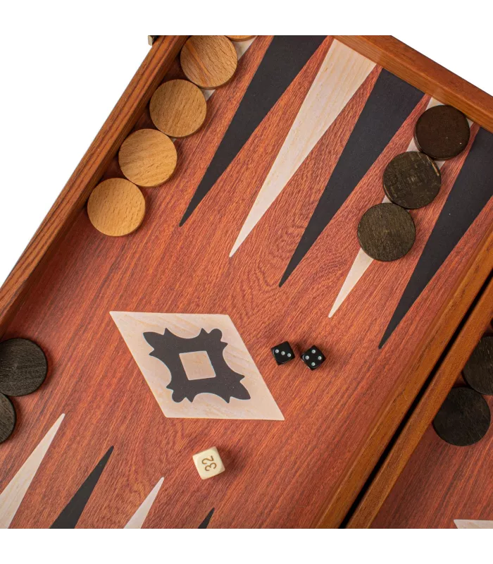 Backgammon en acajou / Grand (48 cm x 26 cm)