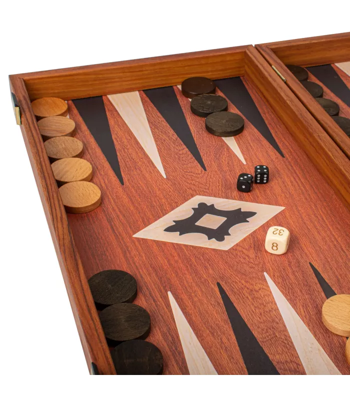 Backgammon en acajou / Grand (48 cm x 26 cm)