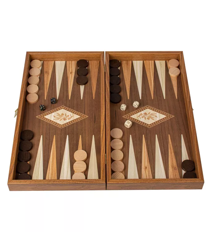Backgammon en bois de wengé classique / Grand