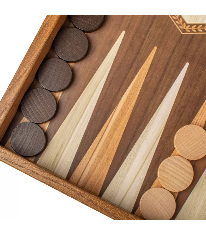 Backgammon en bois de wengé classique / Grand