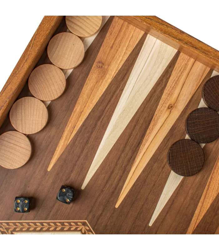 Backgammon en bois de wengé classique / Grand