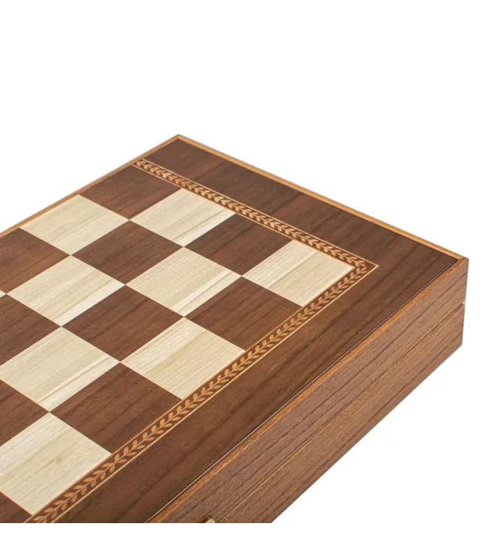 Backgammon en bois de wengé classique / Grand