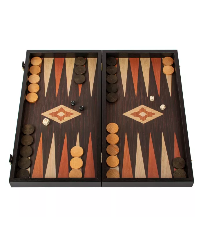 Backgammon en bois de wengé / Design classique