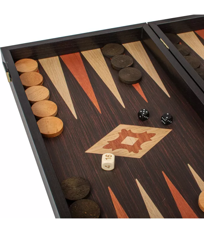 Backgammon en bois de wengé / Design classique