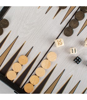 coffret échecs et backgammon 2 en 1 de style classique