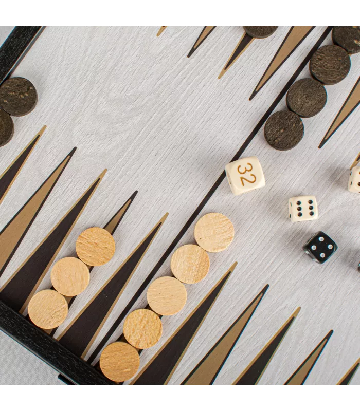 coffret échecs et backgammon 2 en 1 de style classique