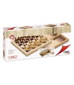 3 EN 1 ÉCHECS – DAMES – BACKGAMMON pliable en bois